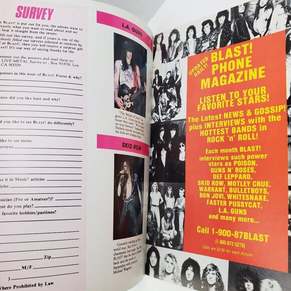 Blast! Live Metal Magazine Ashley Posters Aerosmith Motley Crue KISS Poison 1990 - Picture 9 of 10
